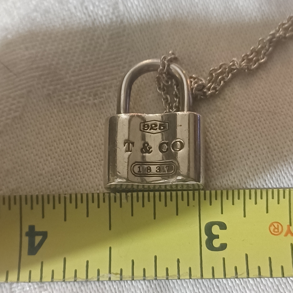 Tiffany & Co. 1837 Padlock Necklace, Sterling Silver - Picture 9 of 11